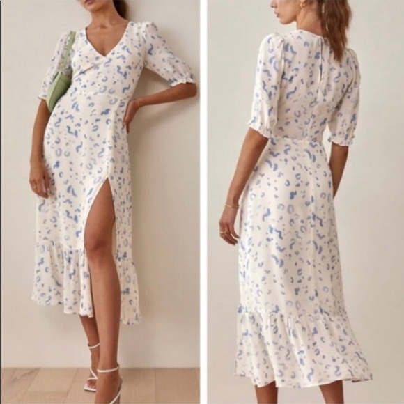 Reformation Nantes dress in March leopard size 2 - Picture 1 of 5